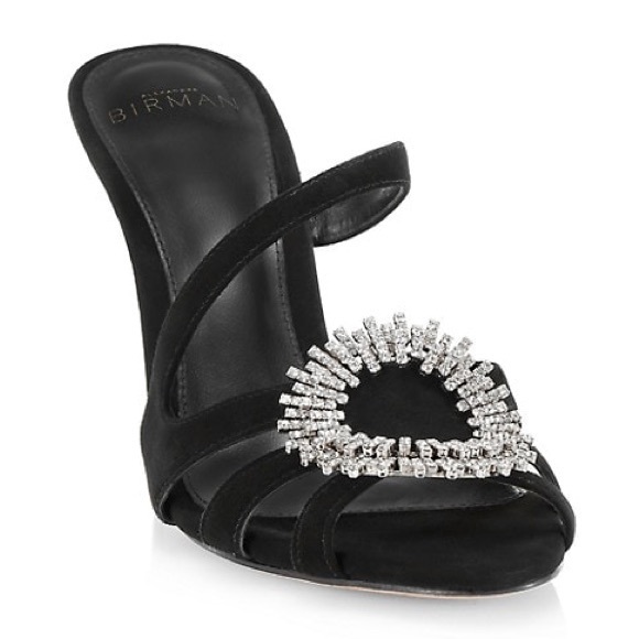 NEW‼️ exquisite ALEXANDRE BIRMAN Alicia Suede Embellished Mules - Picture 1 of 16
